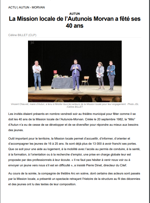 4O ans De la Mission Locale de l’Autunois Morvan